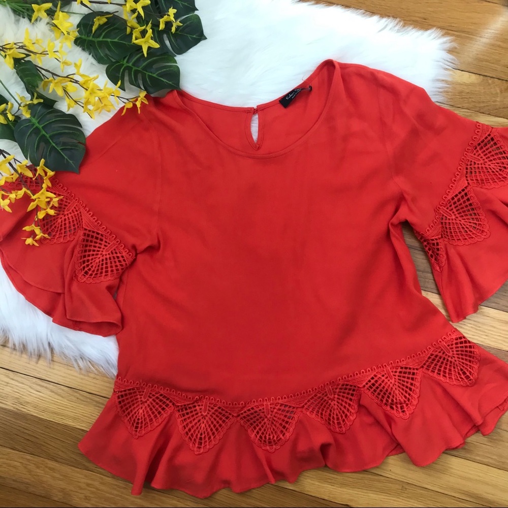 Eden Society Havana Flutter Trim Top